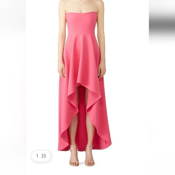 LIKELY PINK STRAPLESS HIGH LOW EVENT GOWN DRESS SIZE 8 - Picture 1 of 12